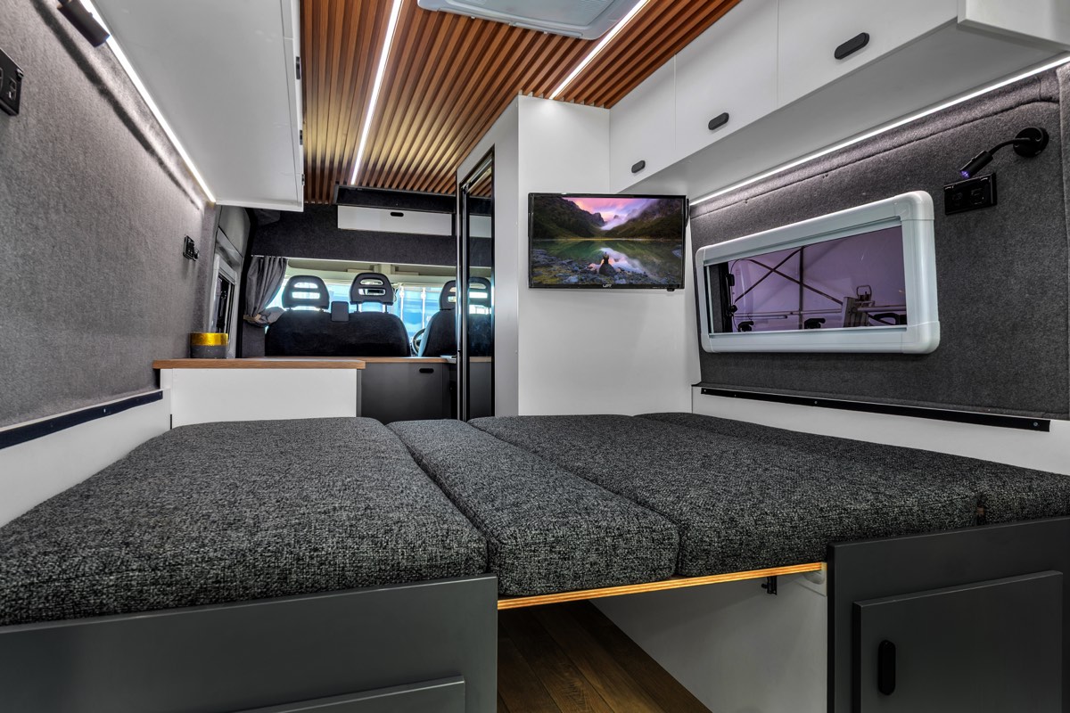 Finished Fiat Ducato conversion in the Focus RV workshop
