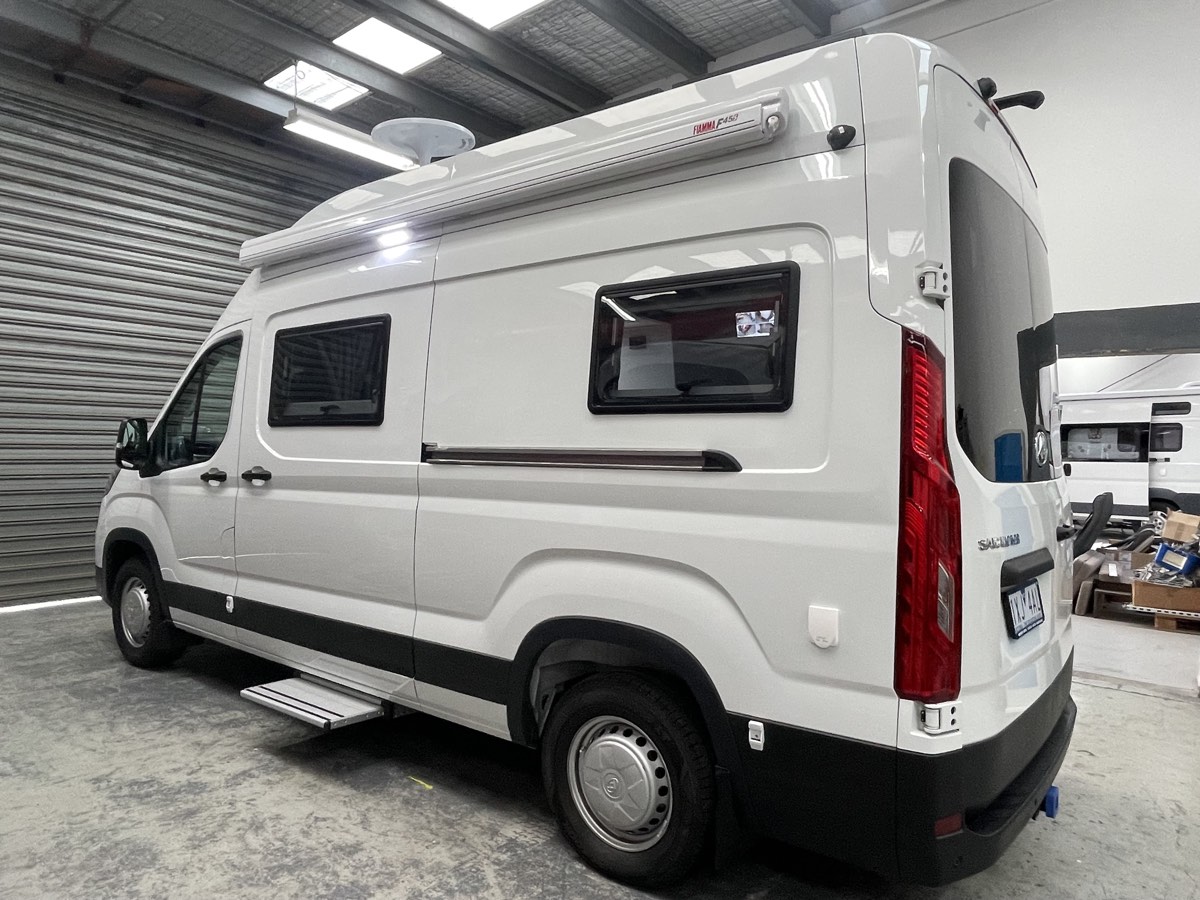Finished Fiat Ducato campervan conversion in the Focus RV workshop