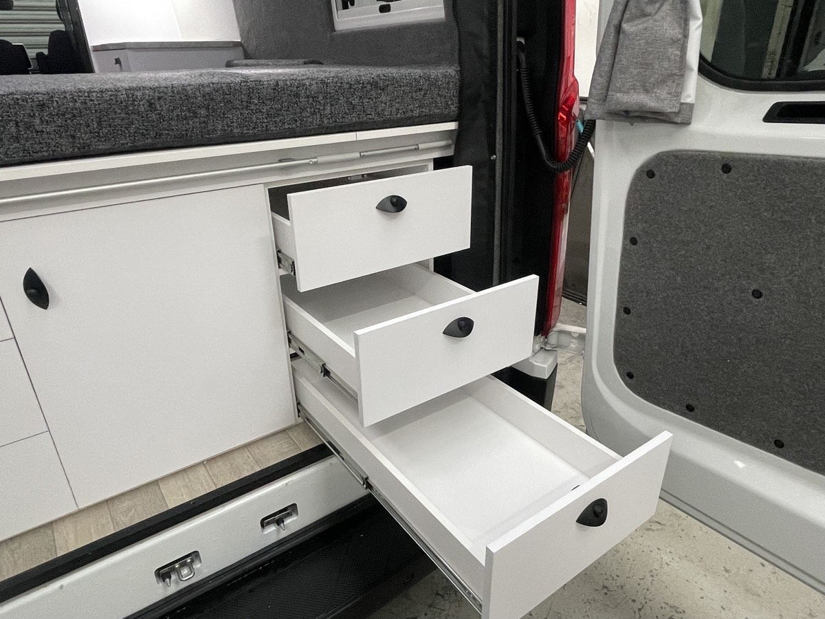 LDV campervan conversion being finished in the Focus RV workshop