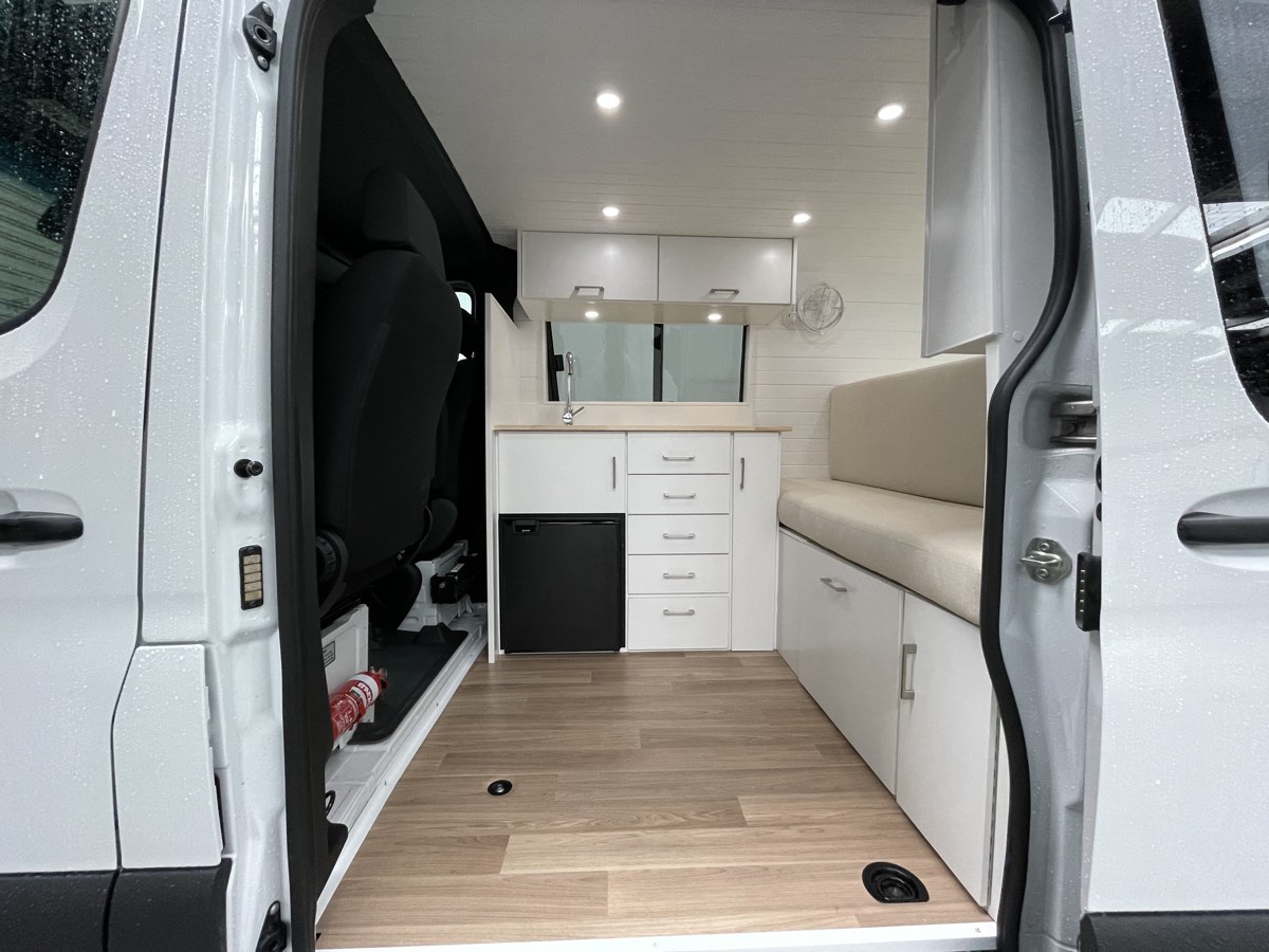 Renault Trafic pop-top in the Focus RV Campbellfield workshop